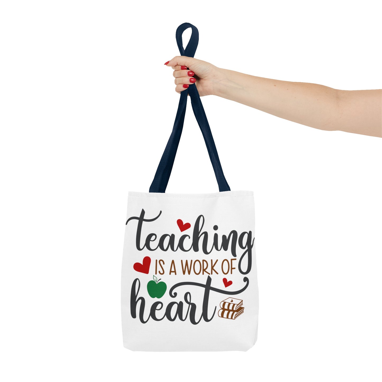 Teacher Tote Bag. Teaching is a work of Heart. Great gift for teacher. 13" x 13"