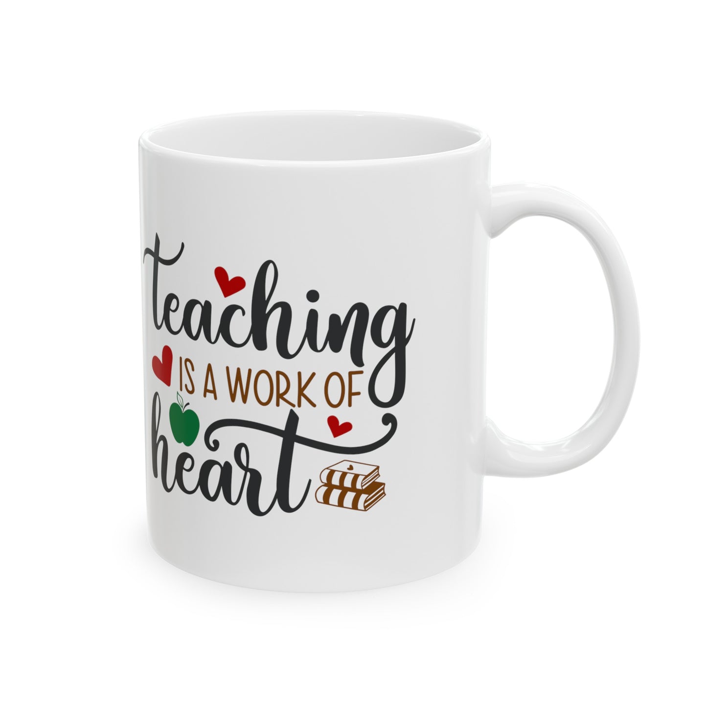 Teacher Appreciation Gift. "Teaching is a Work of Heart" Coffee Mug also makes a thoughtful gift for educators, mentors. 11 oz mug