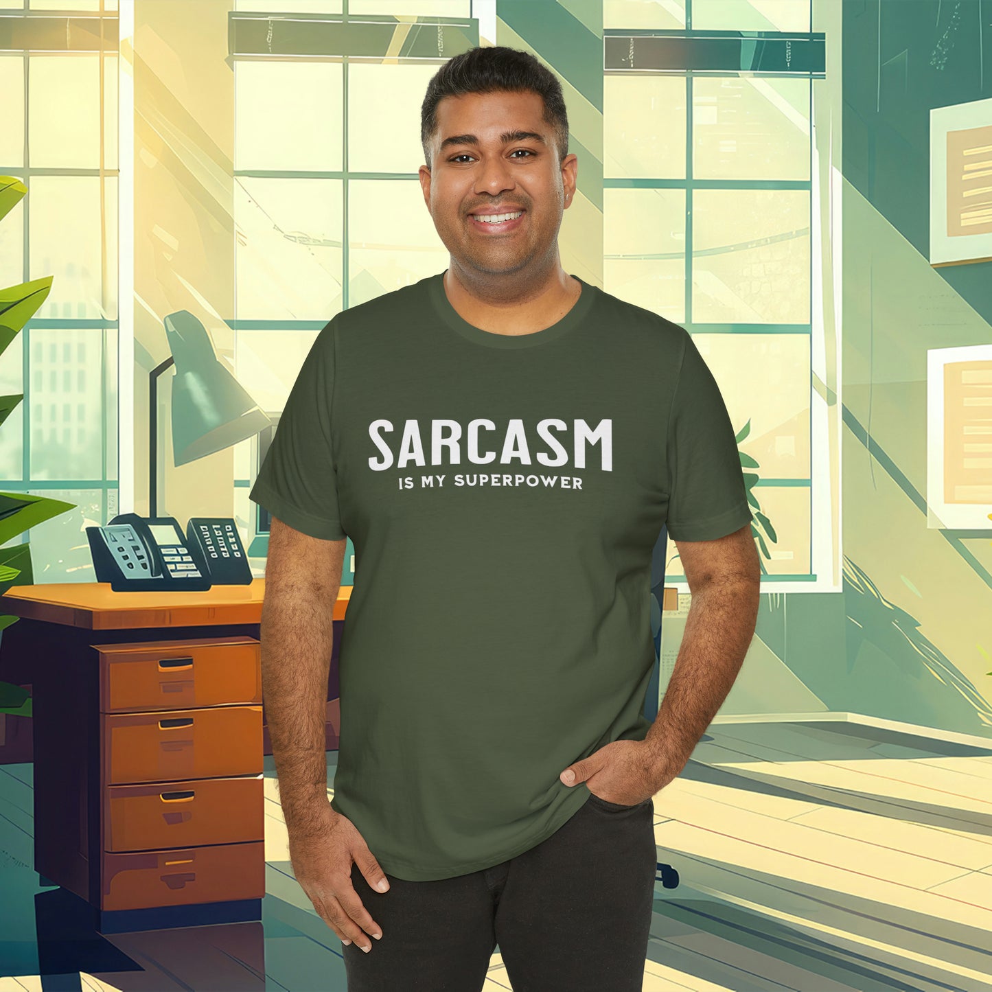 Sarcasm is my Superpower. Have fun with this Unisex Jersey Short Sleeve Tee