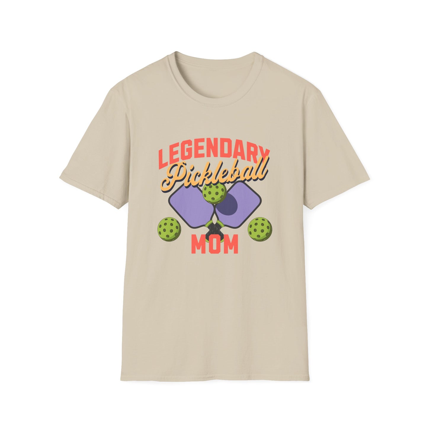 Pickleball Mom Unisex Softstyle T-Shirt. Legendary Pickleball Mom. Great gift for your Pickleball playing MOM