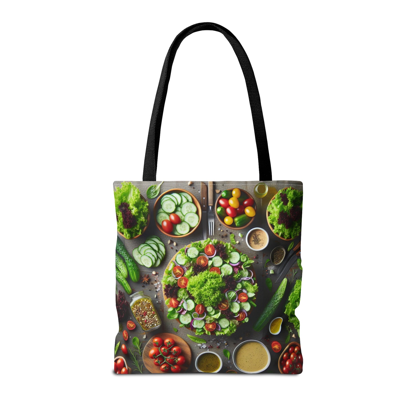 Vegetable design Tote Bag, Shopping Bag. White or Black handle