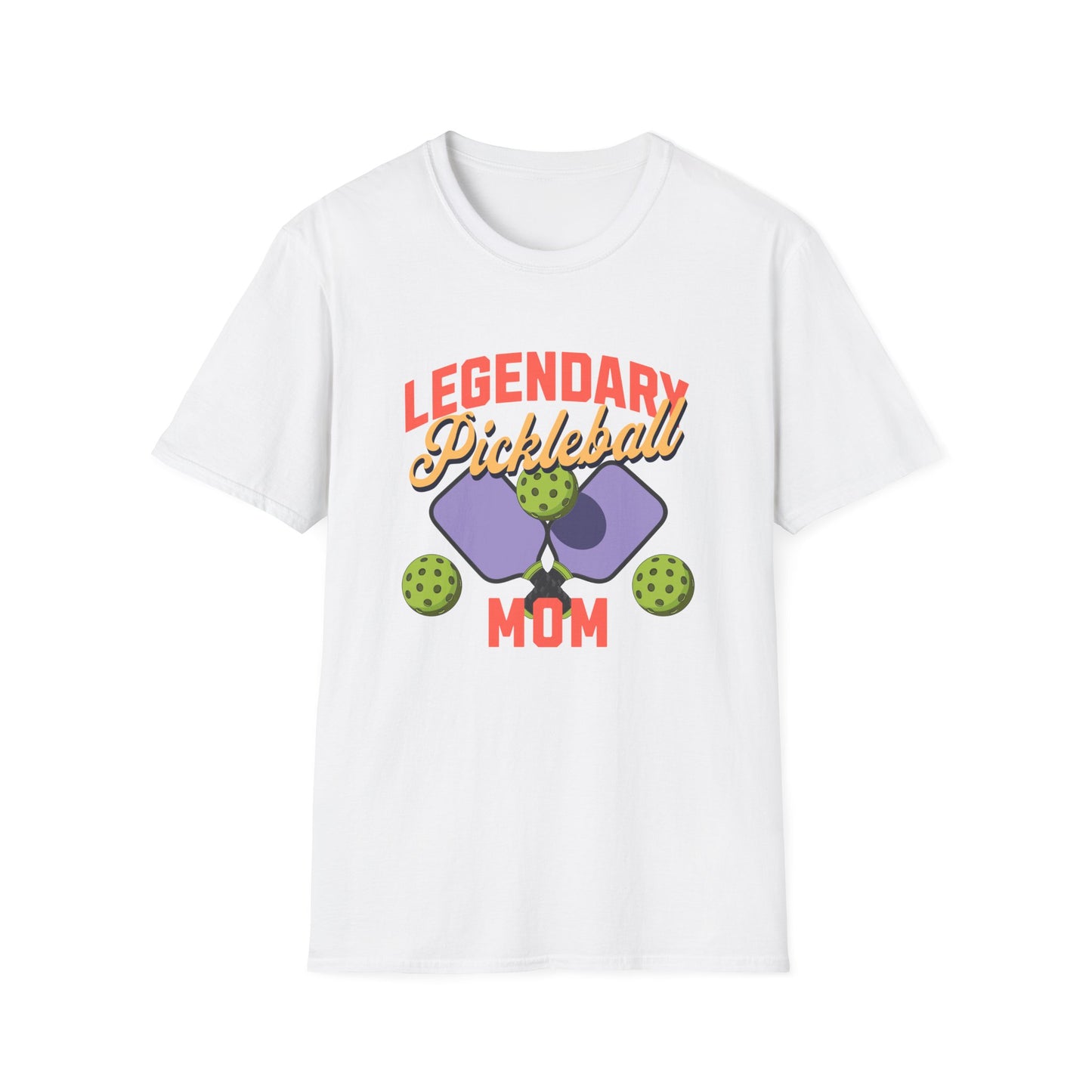 Pickleball Mom Unisex Softstyle T-Shirt. Legendary Pickleball Mom. Great gift for your Pickleball playing MOM