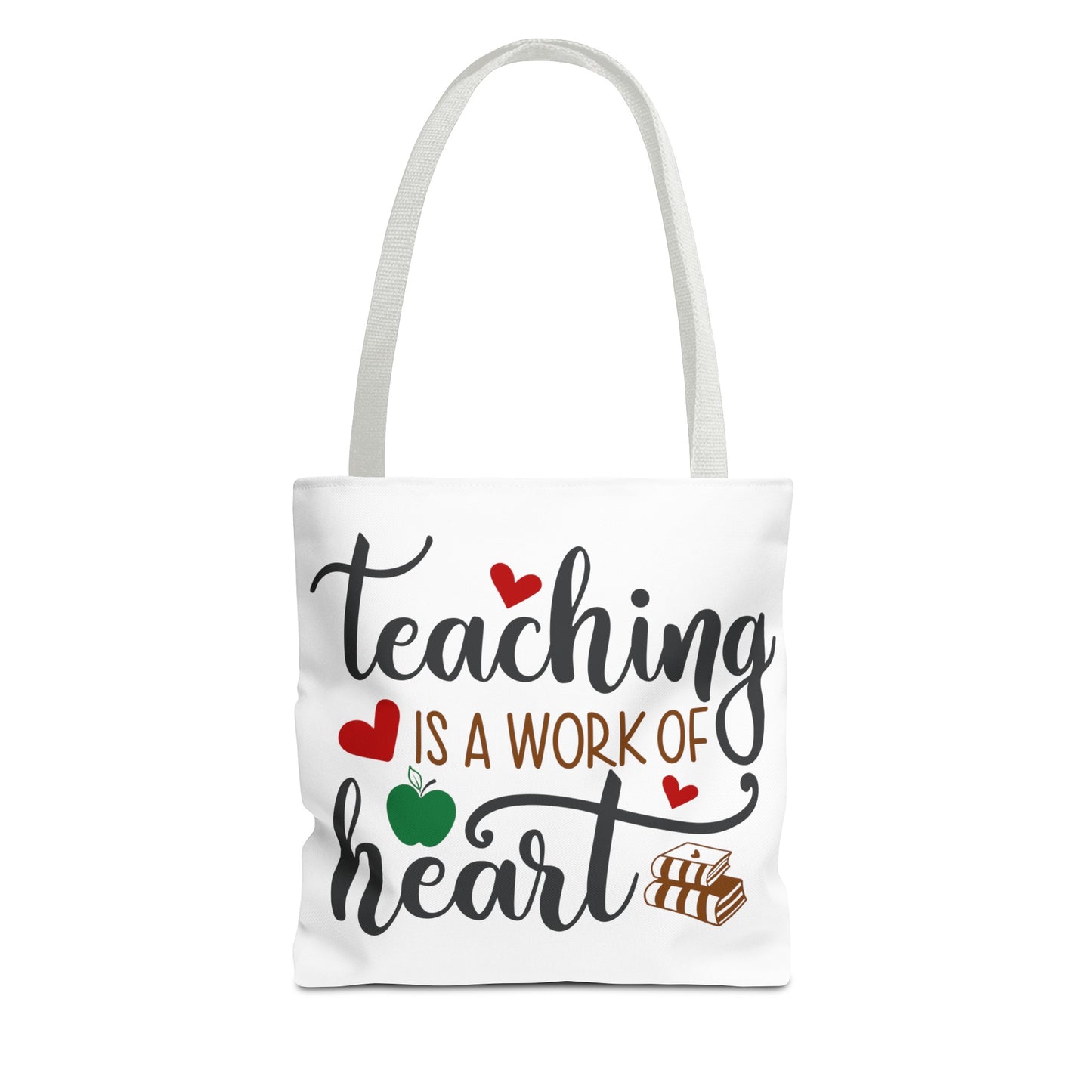 Teacher Tote Bag. Teaching is a work of Heart. Great gift for teacher. 13" x 13"