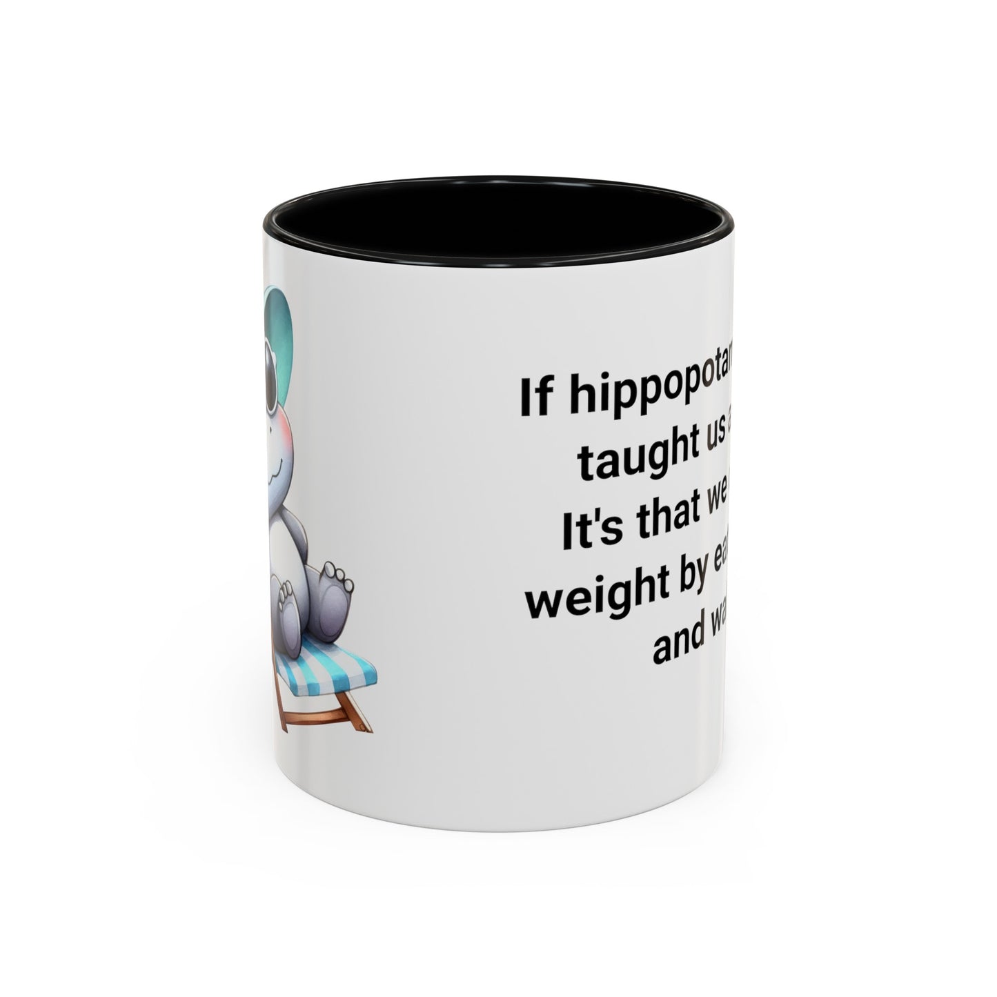 Hippopotamuses Lessons on Dieting. Accent Coffee Mug (11, 15oz)