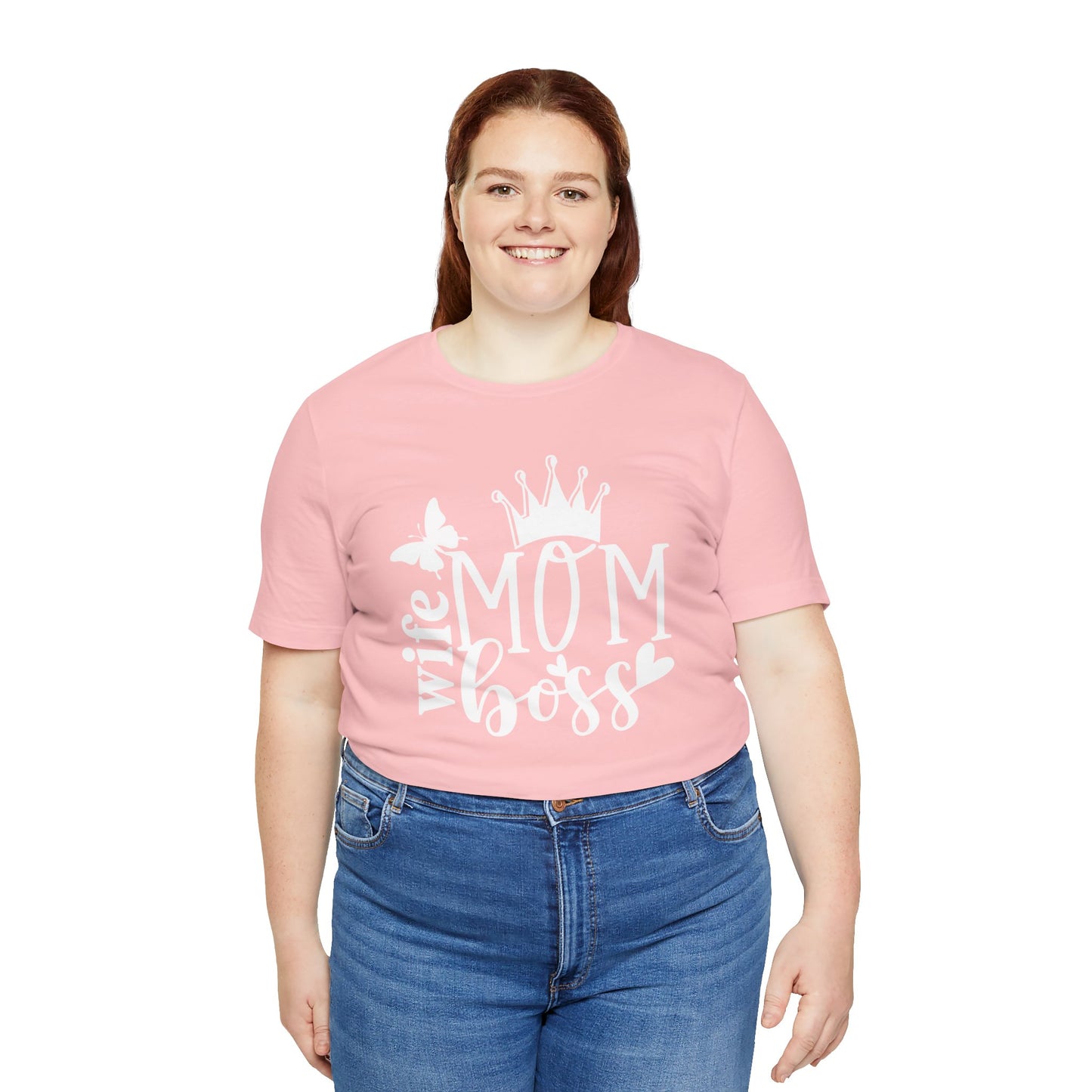 Mother's Day Unisex Jersey Short Sleeve Tee. Wife Mom Boss. Great gift for Mom