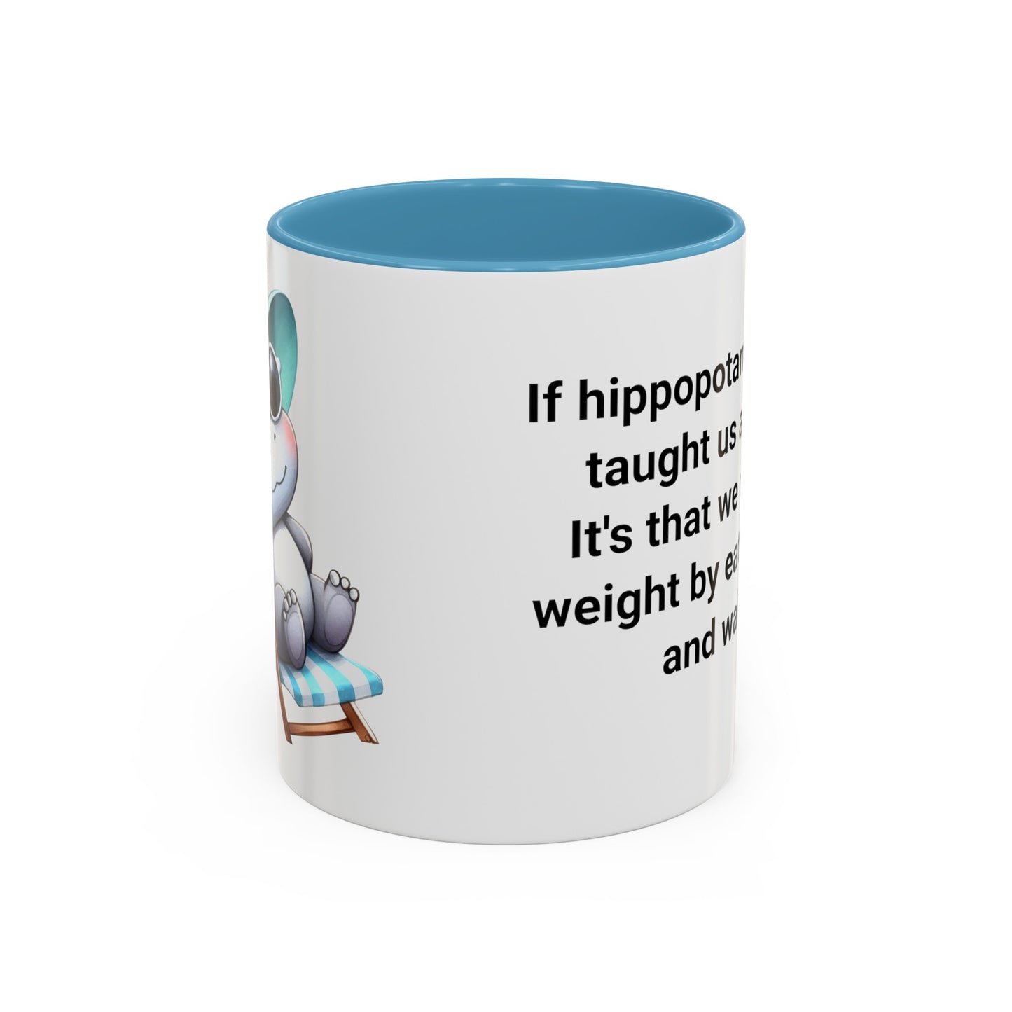 Hippopotamuses Lessons on Dieting. Accent Coffee Mug (11, 15oz)