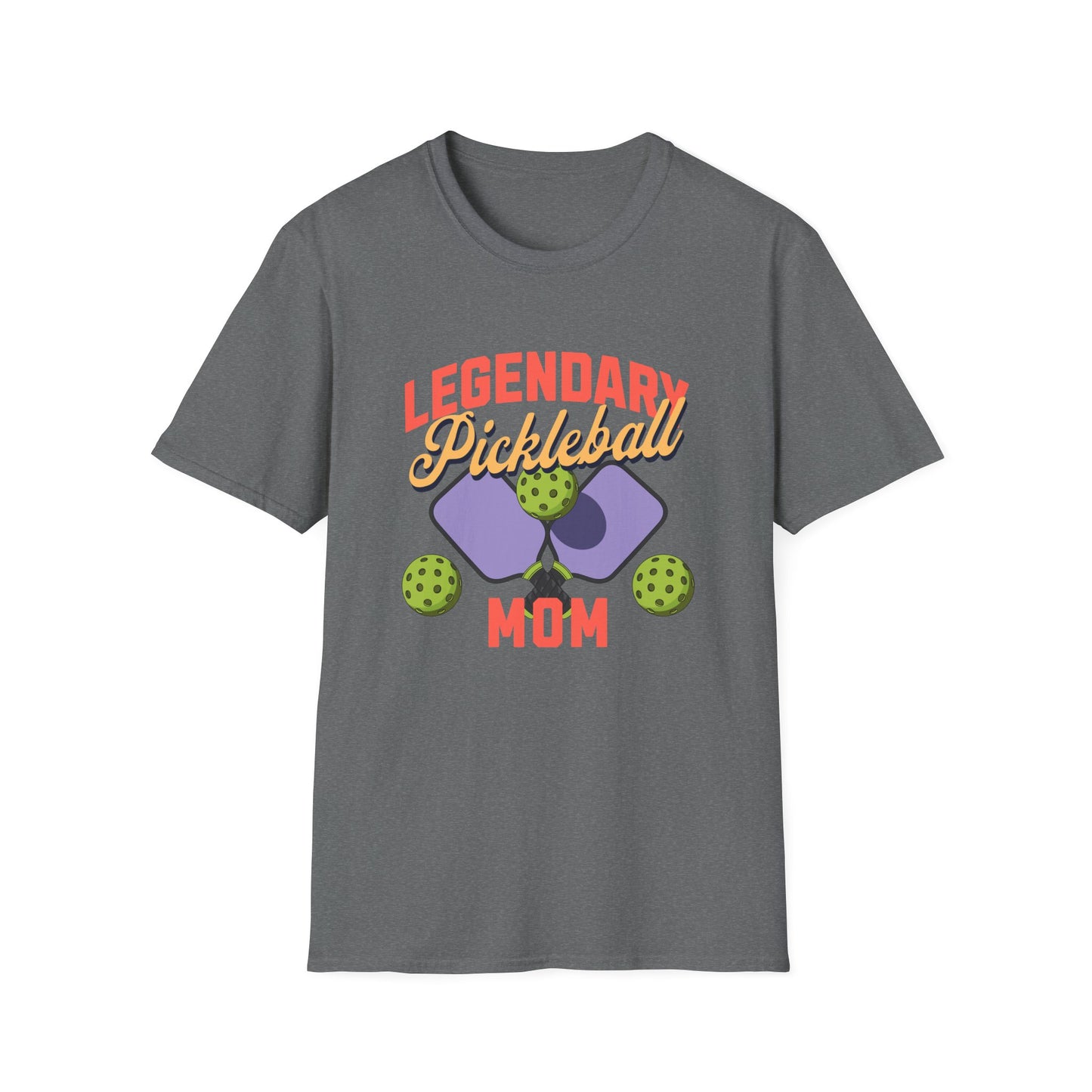 Pickleball Mom Unisex Softstyle T-Shirt. Legendary Pickleball Mom. Great gift for your Pickleball playing MOM