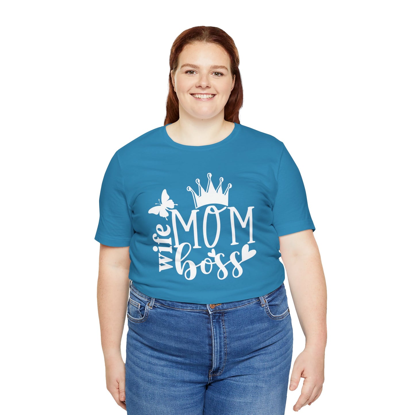 Mother's Day Unisex Jersey Short Sleeve Tee. Wife Mom Boss. Great gift for Mom