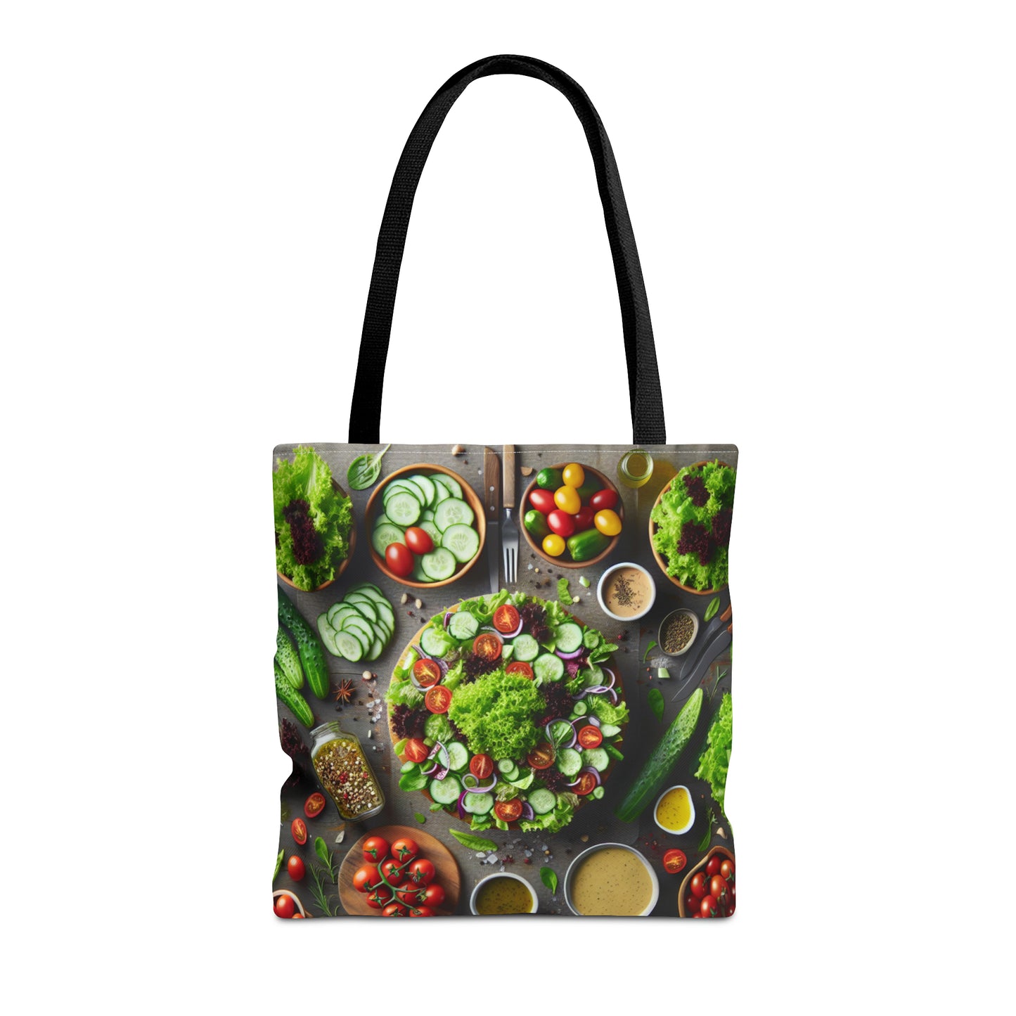 Vegetable design Tote Bag, Shopping Bag. White or Black handle