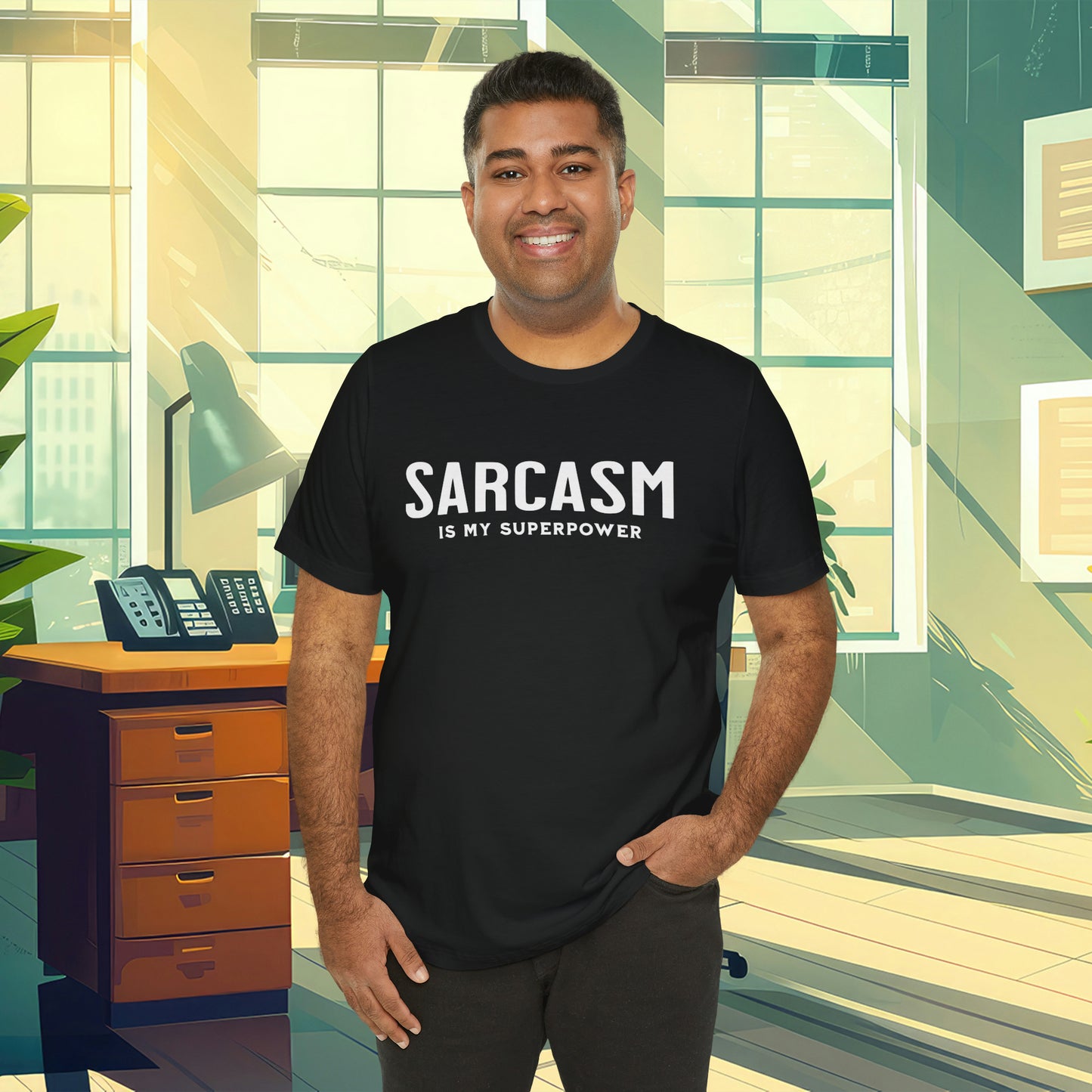 Sarcasm is my Superpower. Have fun with this Unisex Jersey Short Sleeve Tee