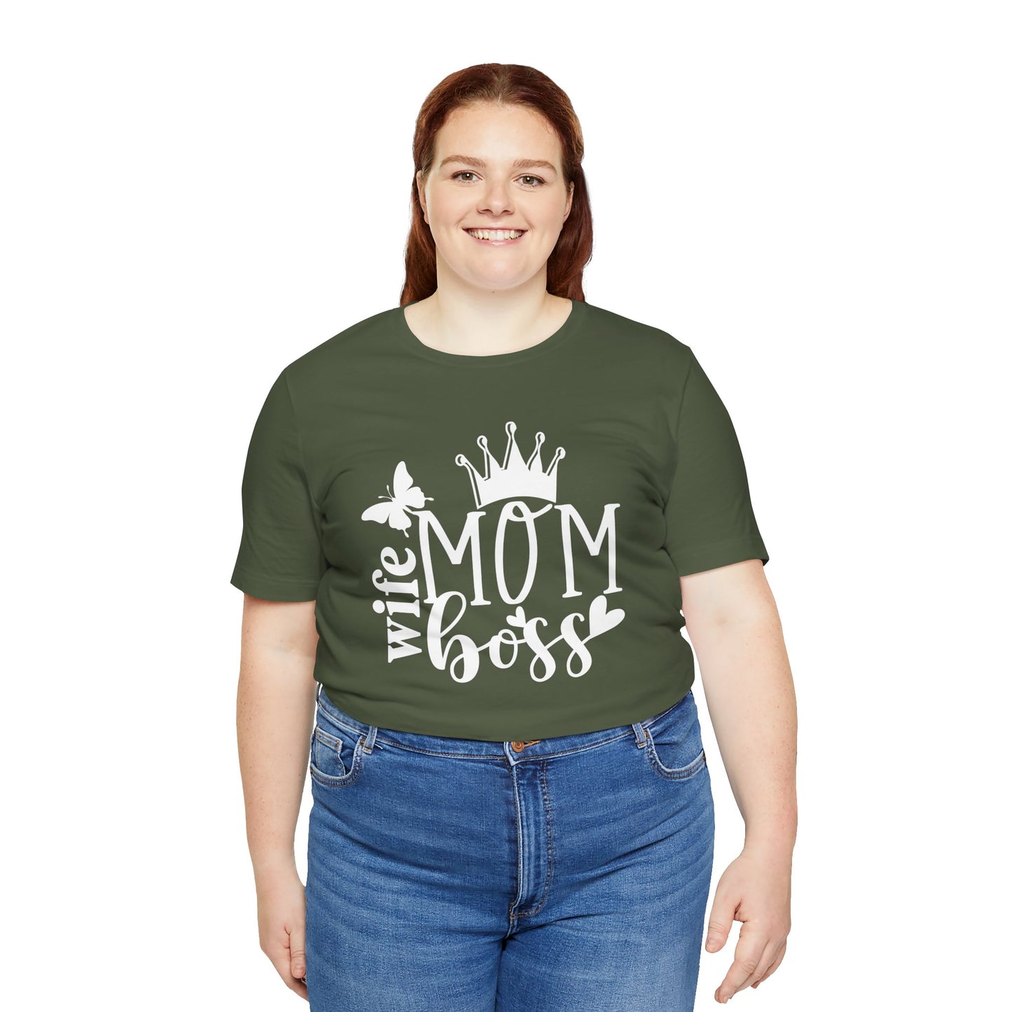 Mother's Day Unisex Jersey Short Sleeve Tee. Wife Mom Boss. Great gift for Mom