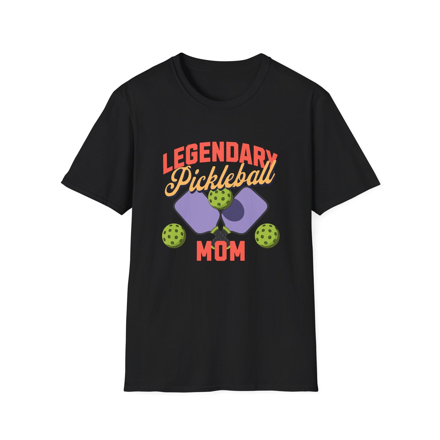 Pickleball Mom Unisex Softstyle T-Shirt. Legendary Pickleball Mom. Great gift for your Pickleball playing MOM