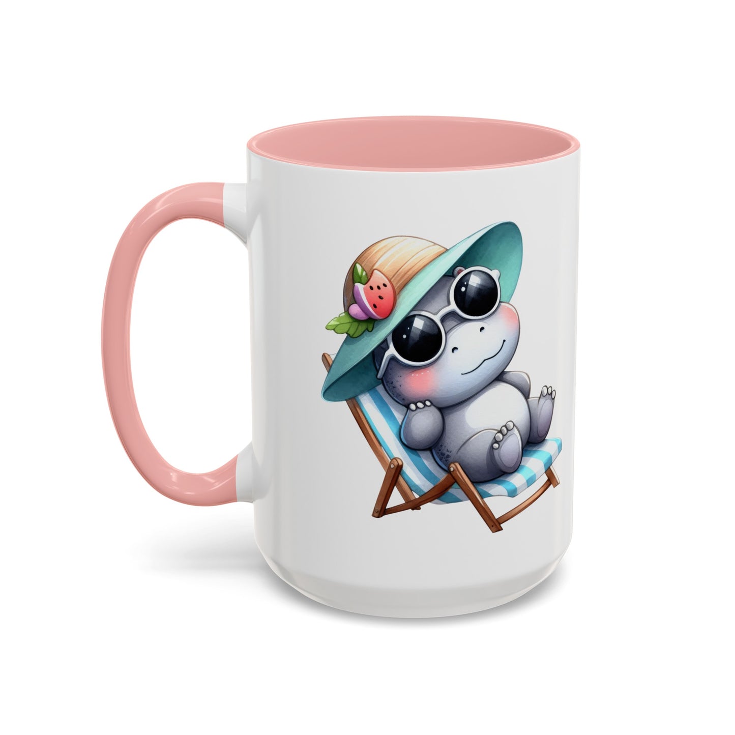 Hippopotamuses Lessons on Dieting. Accent Coffee Mug (11, 15oz)