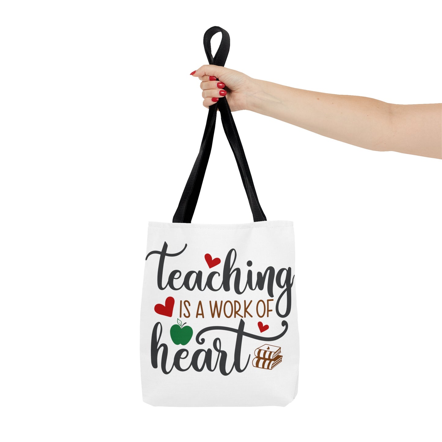 Teacher Tote Bag. Teaching is a work of Heart. Great gift for teacher. 13" x 13"