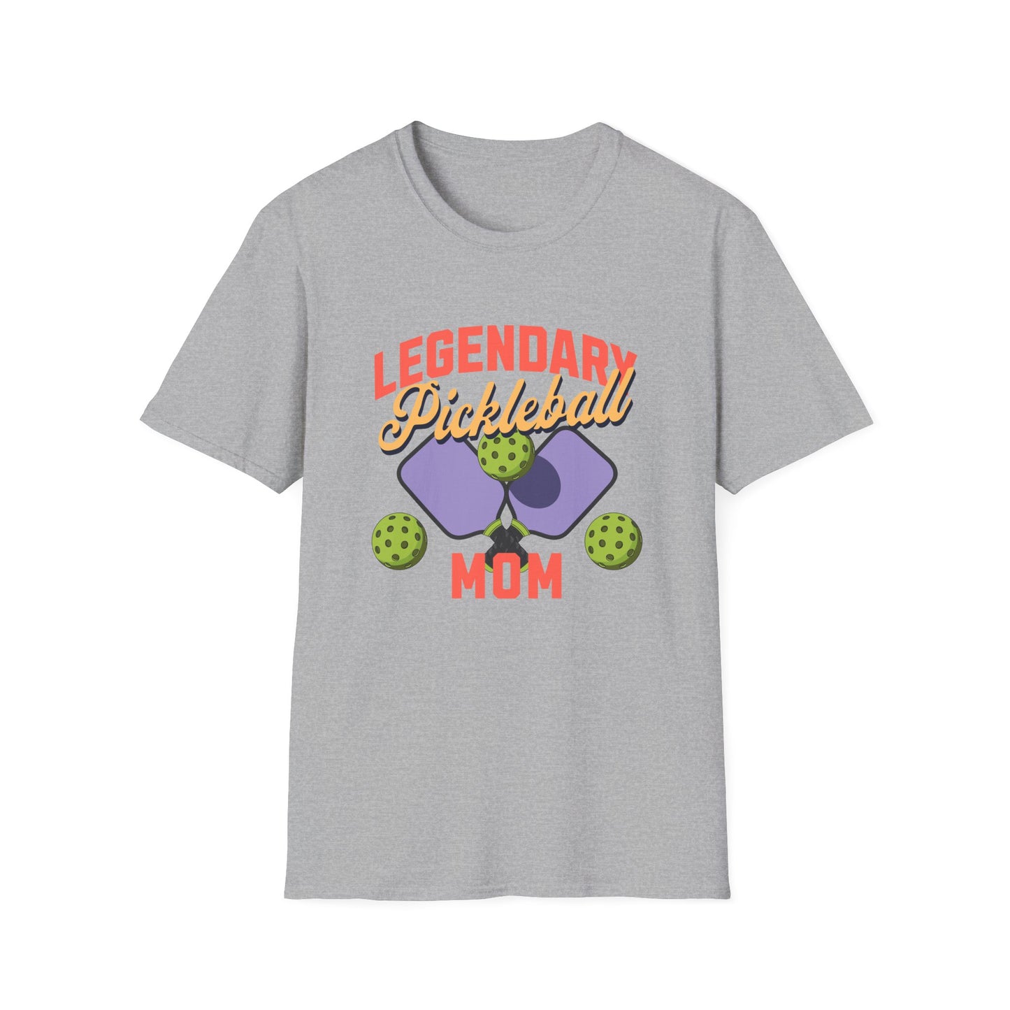 Pickleball Mom Unisex Softstyle T-Shirt. Legendary Pickleball Mom. Great gift for your Pickleball playing MOM