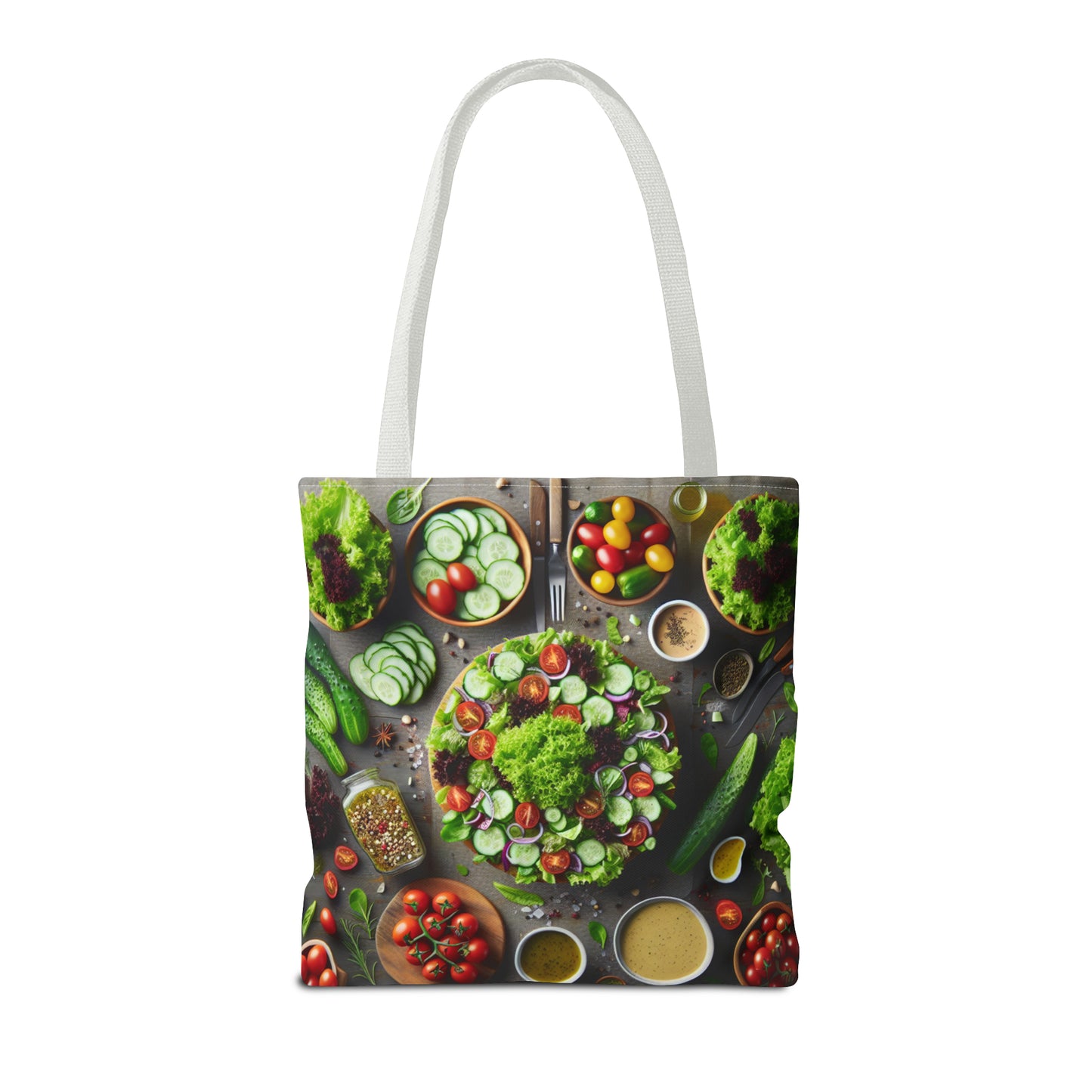 Vegetable design Tote Bag, Shopping Bag. White or Black handle