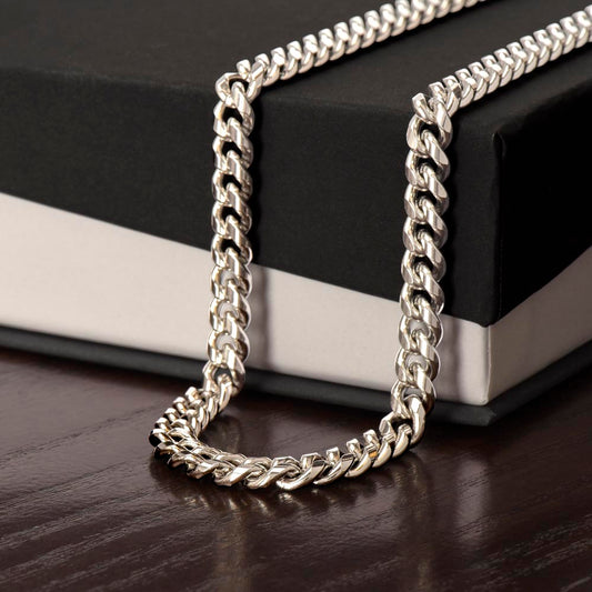 Great Gift for Dad. Cuban Link Necklace in Stainless Steel or 14K Yellow gold