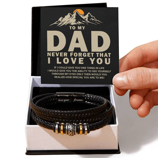 Father's Day gift. Leather bracelet to show Dad how much you love him