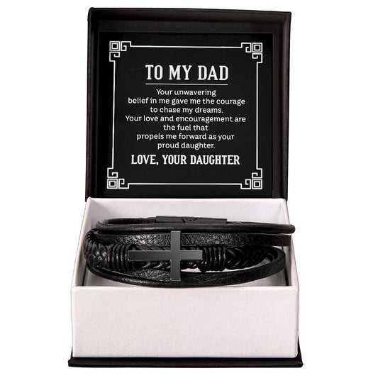 Father's Day gift from Daughter. Leather bracelet to show Dad how much you love him